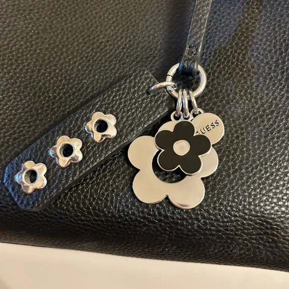 Guess Black Structured satchel with Charms - Picture 2 of 4